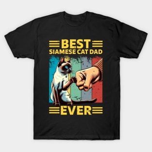 Best Siamese Cat Dad Ever Retro Vintage T-Shirt